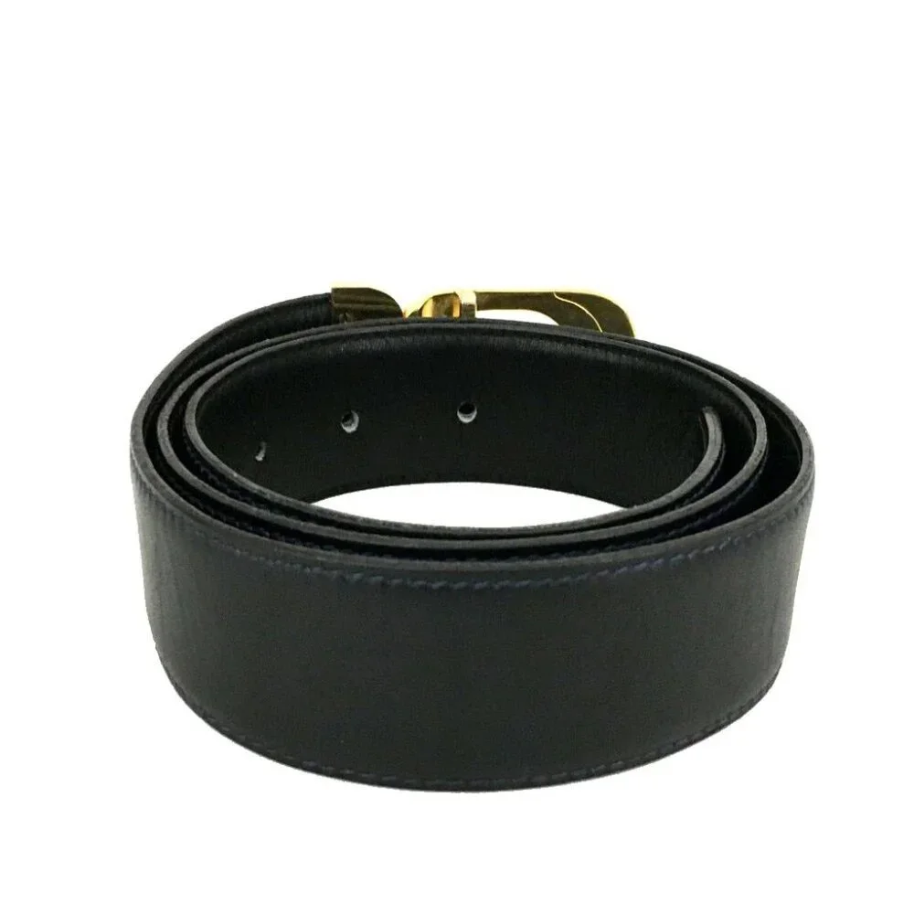 EGA GUCCI GG Logo Leather 90cm Men's Belt Black/2BG2982 - Picture 4 of 8